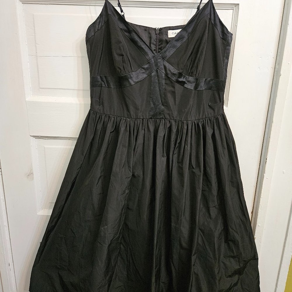 Calvin Klein Black Taffeta Cocktail Dress